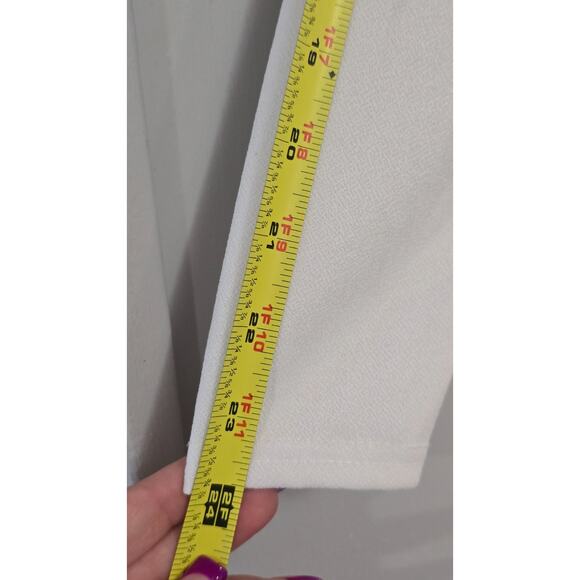 White Long Sleeve Wrap Midi Dress Bodycon Blazer Gold Buttons Dress Size US 4 - Picture 10 of 11